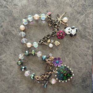 Betsy Johnson Charming Panda and Floral Beaded Bracelets